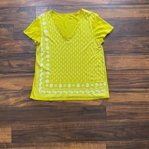 L Loft Printed V Neck T Shirt